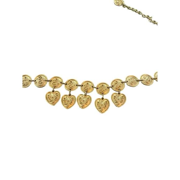 Vintage 1980's Gilded Byzantine EDOUARD RAMBAUD Chain Belt gold made Italy heart - Picture 4 of 7
